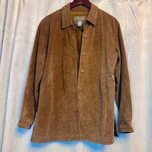 Women’s Suede Leather Earthy Boho CountryJacket  Jessica Holbrook  Size L Tan Br